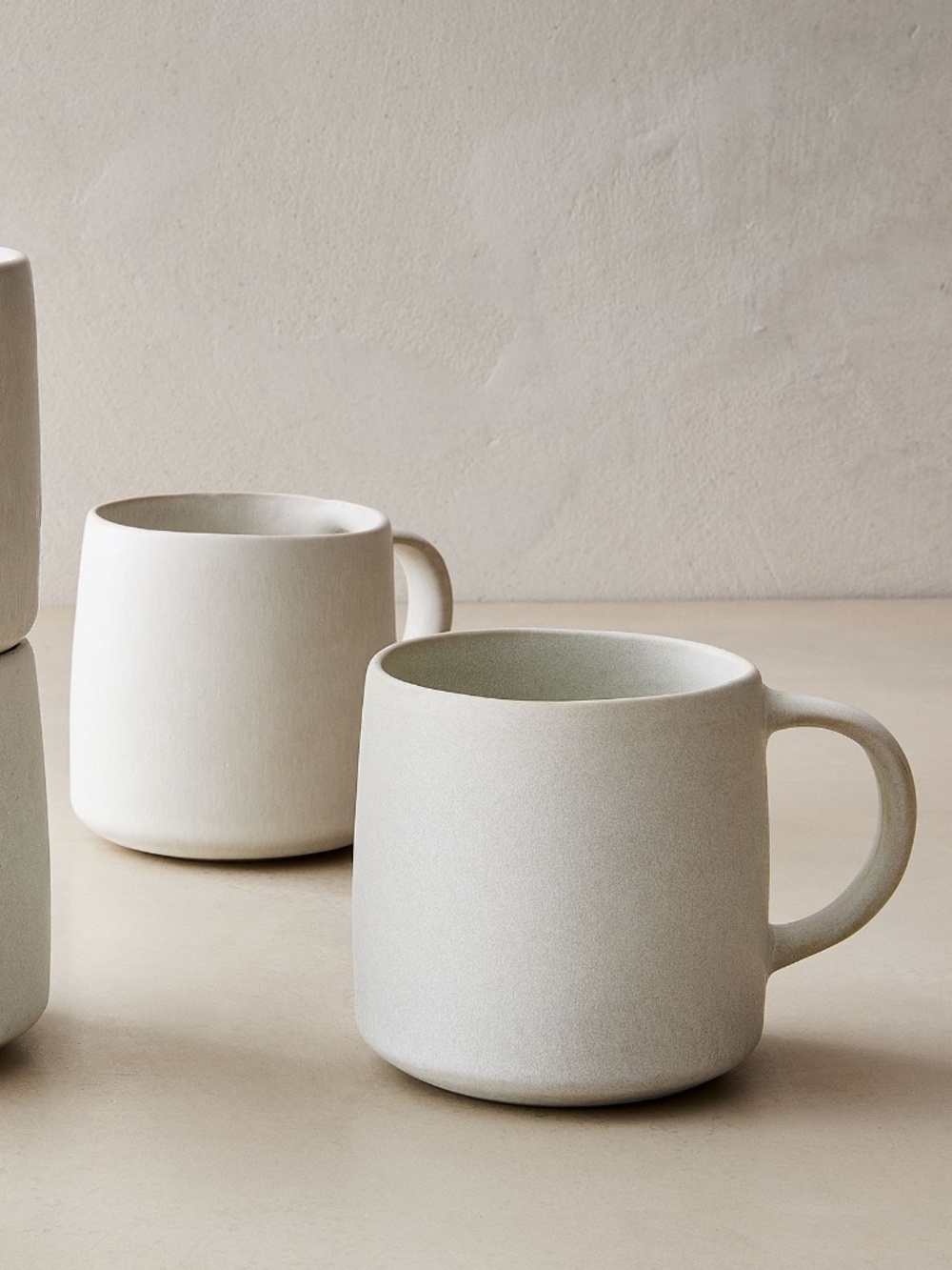 Kanto Stoneware Handled White Mug Set of Two